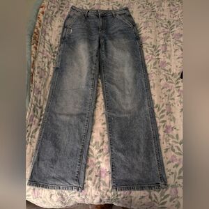 So 5/27W High Rise Carpenter Blue Wash Jeans With Cargo Pocket Detail
